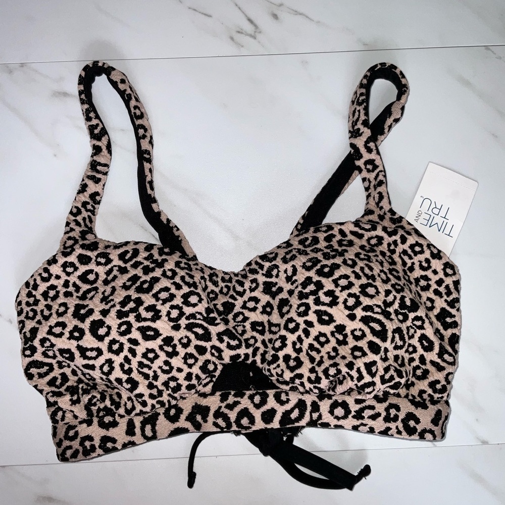 Leopard print bathing suit top